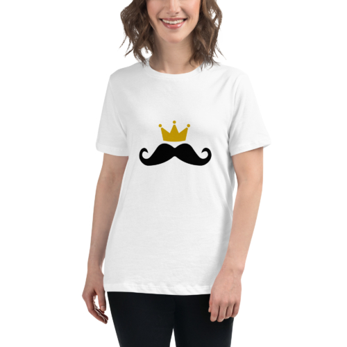 Drag King Mustache Women's Relaxed T-Shirt - White